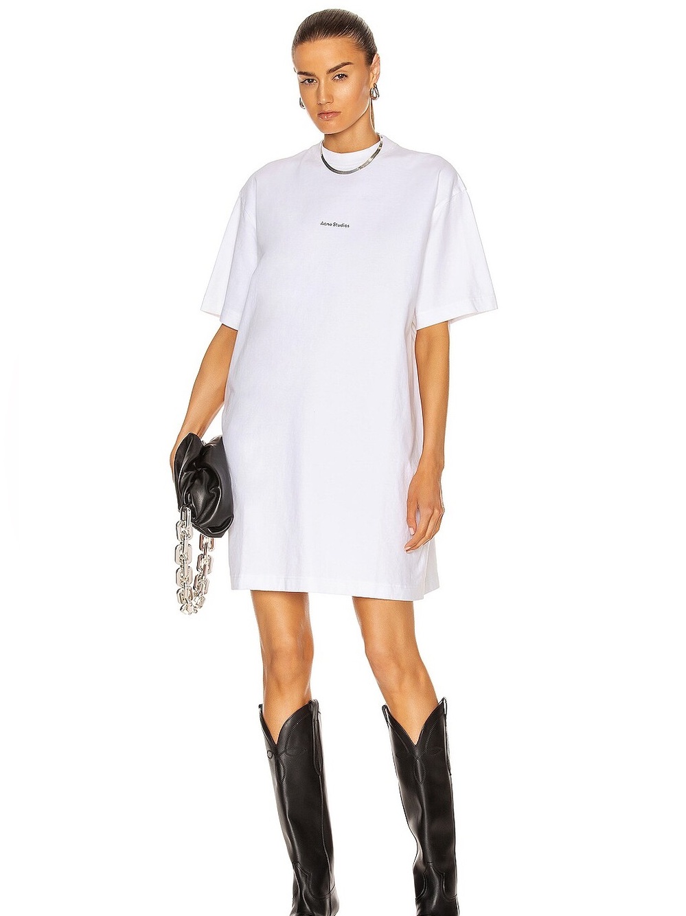 Acne Studios Oversized T-shirt Dress Optic White